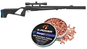 Stoeger XM1 PCP Airgun, Scope, and Hand Pump Combo with .22 X-Power Dome Pointed Pellets