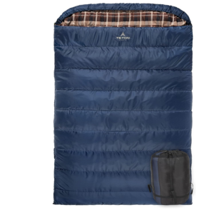 Teton Mammoth Queen Size Double Sleeping Bag- A Warm Bag The Whole Family can Enjoy – Great for Camping, Hunting and Base Camp. Compression Sack Included 