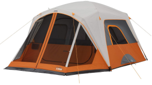 CORE Tent for Family Camping | 4 Person & 6 Person Portable Camp Tent with Carry Bag for Outdoor Car Camping | Included Gear Loft Organizer for Camp Accessorie