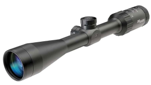 Sig Sauer Waterproof Fogproof Hunting Second Focal Plane 1-inch Tube Diameter 3-9X40mm Whiskey3 Scope, BDC-1 Quadplex Reticle