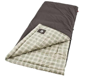 Coleman Heritage Big & Tall 10°F Flannel Sleeping Bag, XL Sleeping Bag Fits Adults up to 6ft 7in Tall, Machine Washable, Great for Camping, Hunting, Guests, & More