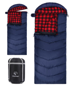 REDCAMP Cotton Flannel Sleeping Bag for Camping Backpacking, Adults Cold Weather Envelope Sleeping Bags with 2/3/4/6lbs Filling