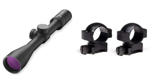 Burris Droptine Riflescope with Ballistic Plex .22 Reticle, 3-9x 40mm & Vortex Optics Hunter Riflescope Rings, 1 inch - Medium, Black, 2 Count (Pack of 1) 