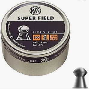 RWS SUPER FIELD .22 5.52mm PELLETS 15.9gr Air Rifle Gun Airgun 500 Tin