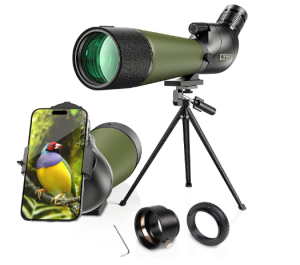GOSKY 20-60x80 HD Spotting Scope with Tripod, Carrying Bag - BAK4 Angled Scope for Target Shooting Hunting Bird Watching Wildlife Scenery (with Smartphone Adapter+SLR Mount Compatible with Nikon) 