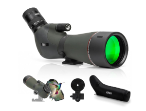 Gosky 20-60x80 Spotting Scope with Phone Adapter, Dual Focusing Waterproof Spotting Scopes for Target Shooting Bird Watching Hunting Wildlife Safari Viewing, BAK4 FMC Spotter Scope with Carrying Case 